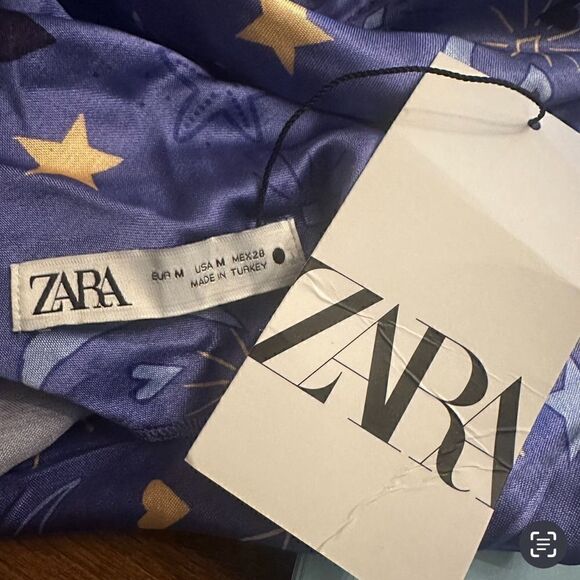 NEW! Zara Stars and Moon Mini-Dress Sz M - Picture 6 of 7